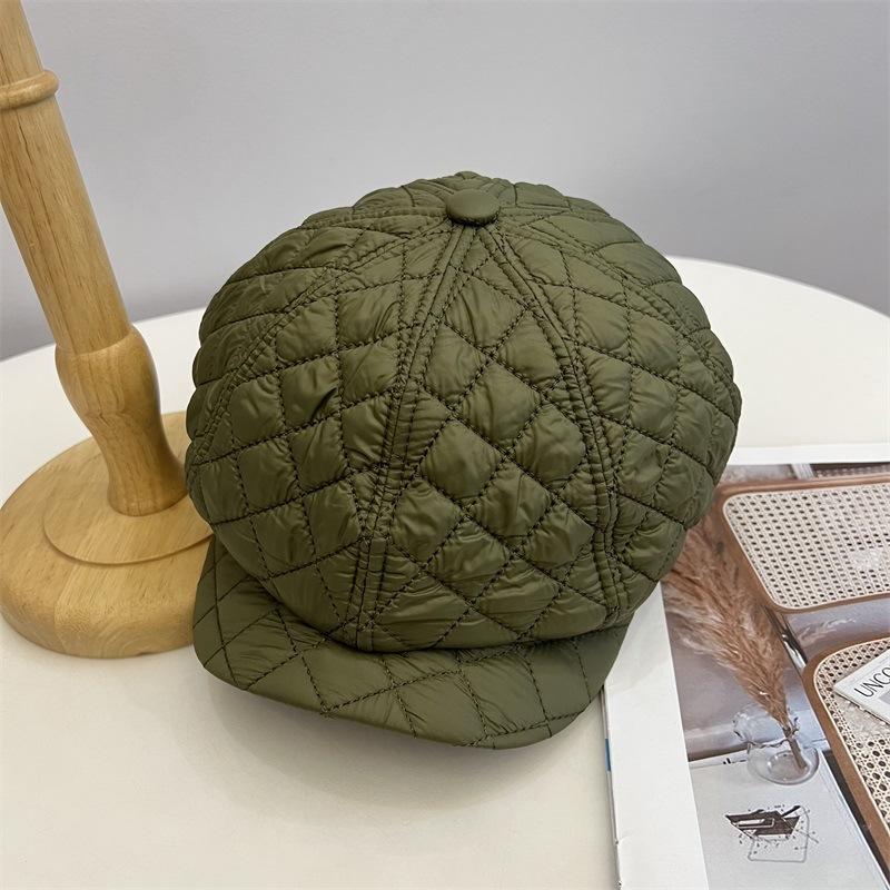 Модная стеганая ромбами хлопковая шапка-форвард женская зимняя теплая литературная ретро-кепка M(56-58cm) зелёный
Модная стеганая ромбами хлопковая шапка-форвард женская зимняя теплая литературная ретро-кепка M(56-58cm) зелёный