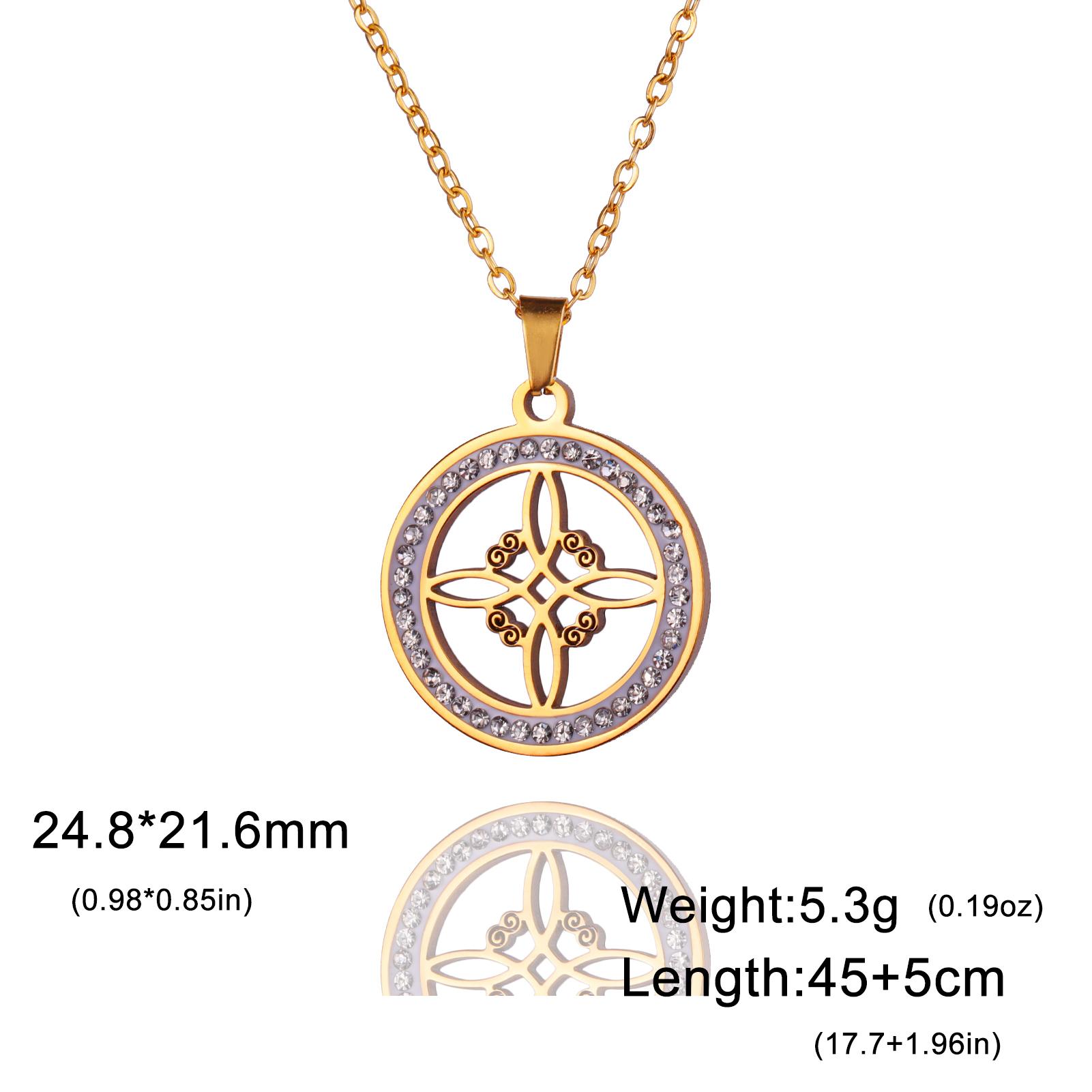 Ожерелье Ведьмин узел из нержавеющей стали с круглым кулоном из прозрачного циркония, амулет Викка, подарок на день рождения 45-50cm
Ожерелье Ведьмин узел из нержавеющей стали с круглым кулоном из прозрачного циркония, амулет Викка, подарок на день рождения 45-50cm