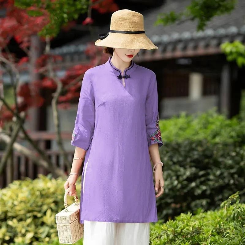 Women s Red Linen Qipao Top Embroidered Half Sleeve Mandarin Collar Asymmetric Tunic XXL фіолетовий
Women s Red Linen Qipao Top Embroidered Half Sleeve Mandarin Collar Asymmetric Tunic XXL фіолетовий