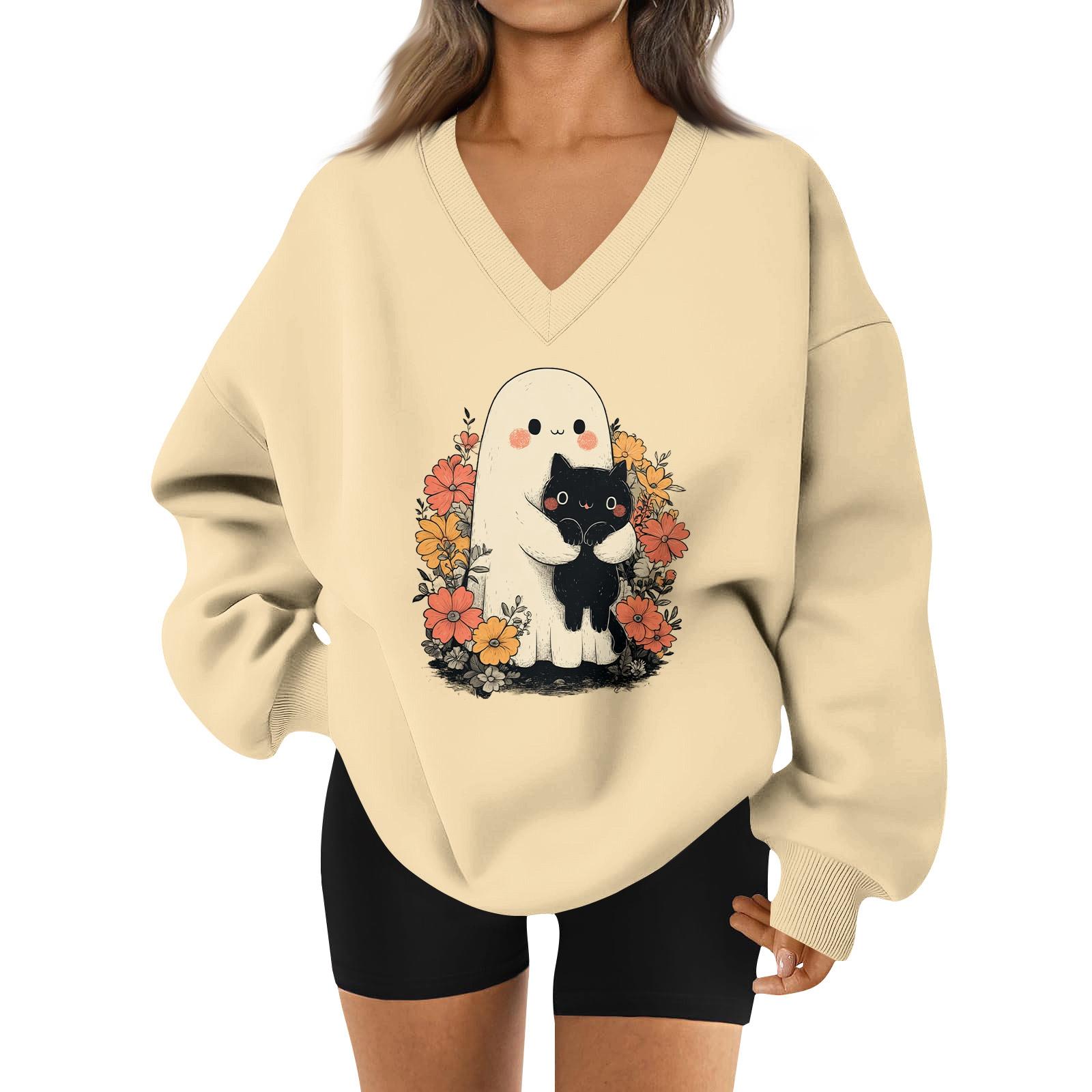 Women s V-neck Dropped Shoulder Halloween Print Sports Sweatshirt Top L
Women s V-neck Dropped Shoulder Halloween Print Sports Sweatshirt Top L