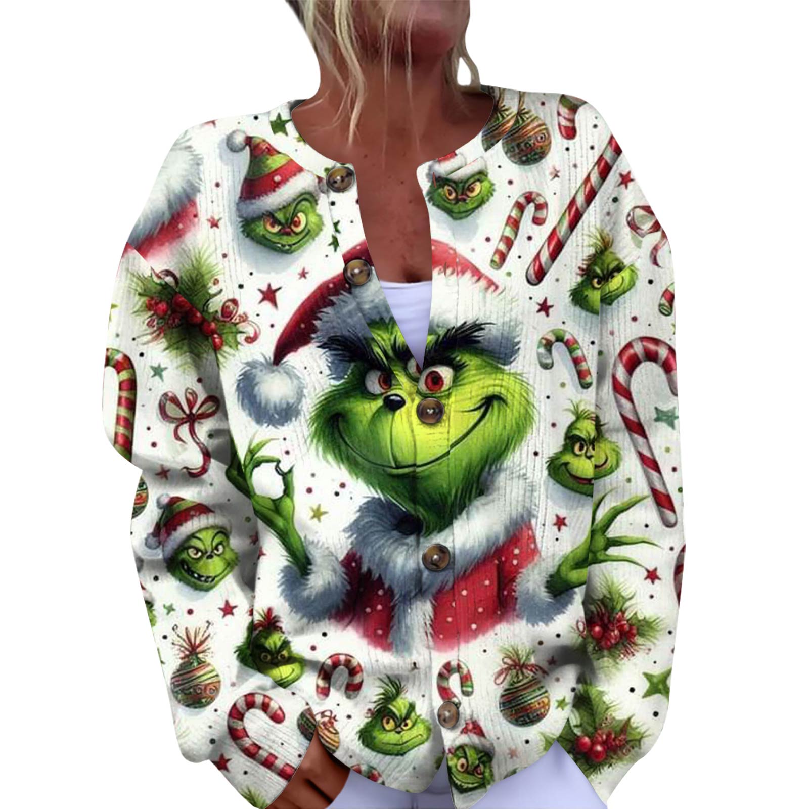 Женская мода рождественский принт длинный рукав вязаный кардиган пуховик XL белый
Женская мода рождественский принт длинный рукав вязаный кардиган пуховик XL белый