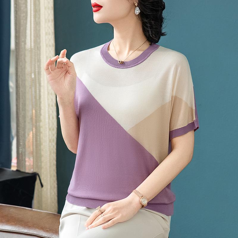 2026 Summer Ice Silk Short-Sleeve Knit T-Shirt for Women Over 50 3XL (120-135 lbs) фиолетовый
2026 Summer Ice Silk Short-Sleeve Knit T-Shirt for Women Over 50 3XL (120-135 lbs) фиолетовый