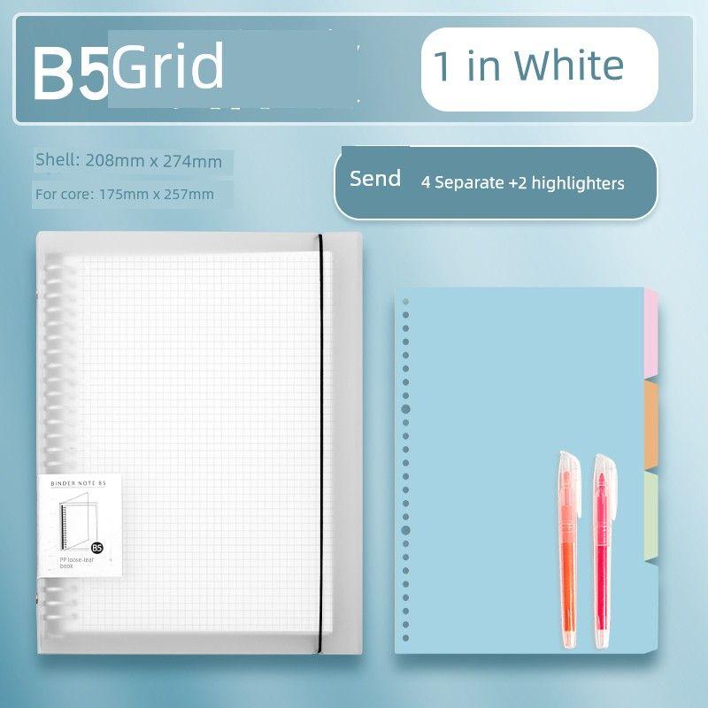 Class Two Notebook Book Loose Spiral Notebook Minimalist B5 Removable Case for Postgraduate Entrance Examination Horizontal Line Book A5 for Students B5/grid 1 send 4 separate send 2 fluorescent pens
Class Two Notebook Book Loose Spiral Notebook Minimalist B5 Removable Case for Postgraduate Entrance Examination Horizontal Line Book A5 for Students B5/grid 1 send 4 separate send 2 fluorescent pens