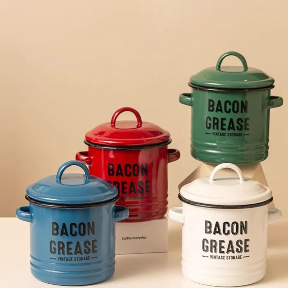 2 Handles Bacon Grease Container Lid Enamelware Cup 2025 Seasoning Storage Tank червоний
2 Handles Bacon Grease Container Lid Enamelware Cup 2025 Seasoning Storage Tank червоний