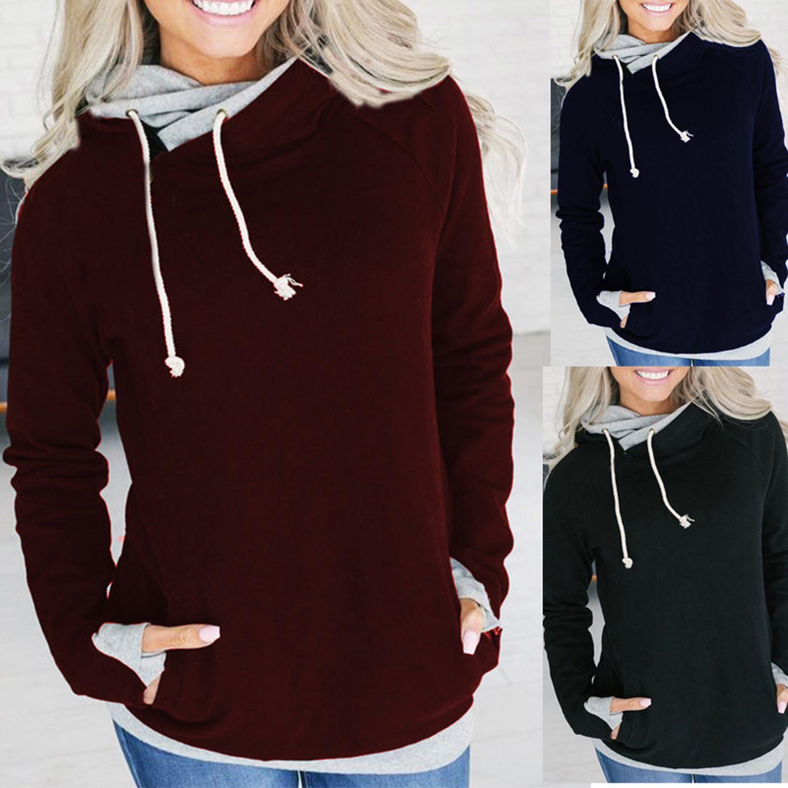 Ladies Contrast Color Long Sleeve Hoodie Pullover Slim Pullover Sweatshirt
Ladies Contrast Color Long Sleeve Hoodie Pullover Slim Pullover Sweatshirt