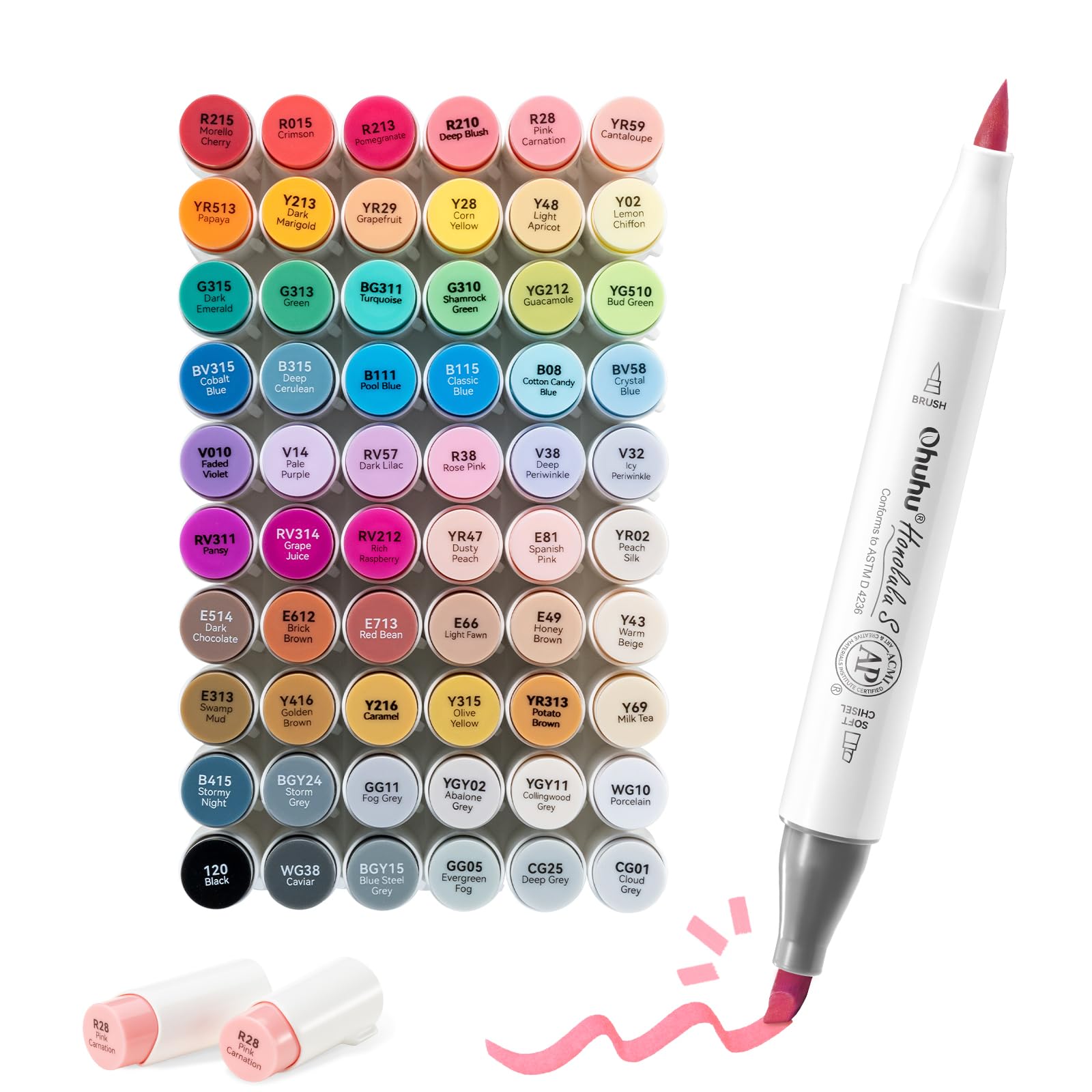 Ohuhu Illustration Brush 60 Brush and Soft with Blender Honolulu S Series Markers, Type, Colors, 61-Piece Set, Chisel, Alcohol-Based, Pen,
Ohuhu Illustration Brush 60 Brush and Soft with Blender Honolulu S Series Markers, Type, Colors, 61-Piece Set, Chisel, Alcohol-Based, Pen,