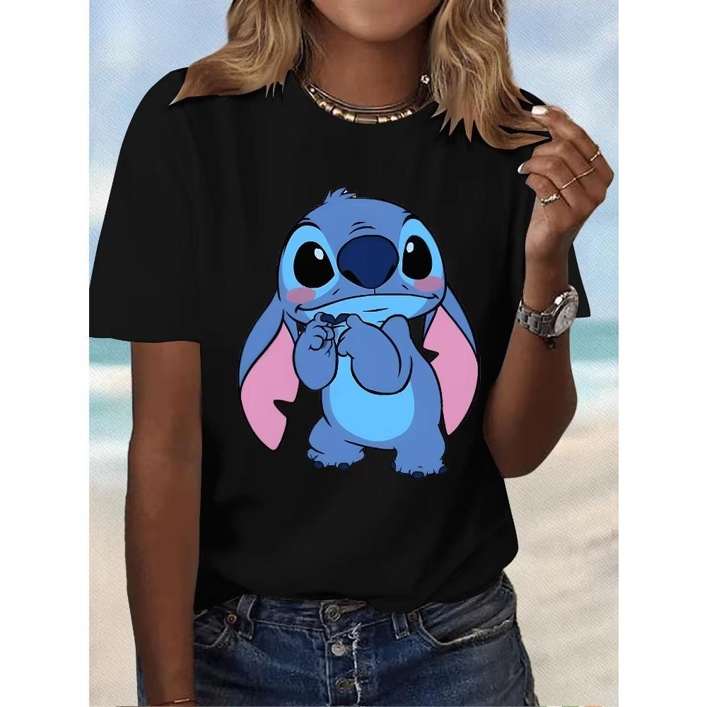 New Fashionable Stitch Womens Casual Elegant Tshirt Cute Cartoon Printed Short Sleeve Harajuku Top Plus Size Shirt S
New Fashionable Stitch Womens Casual Elegant Tshirt Cute Cartoon Printed Short Sleeve Harajuku Top Plus Size Shirt S