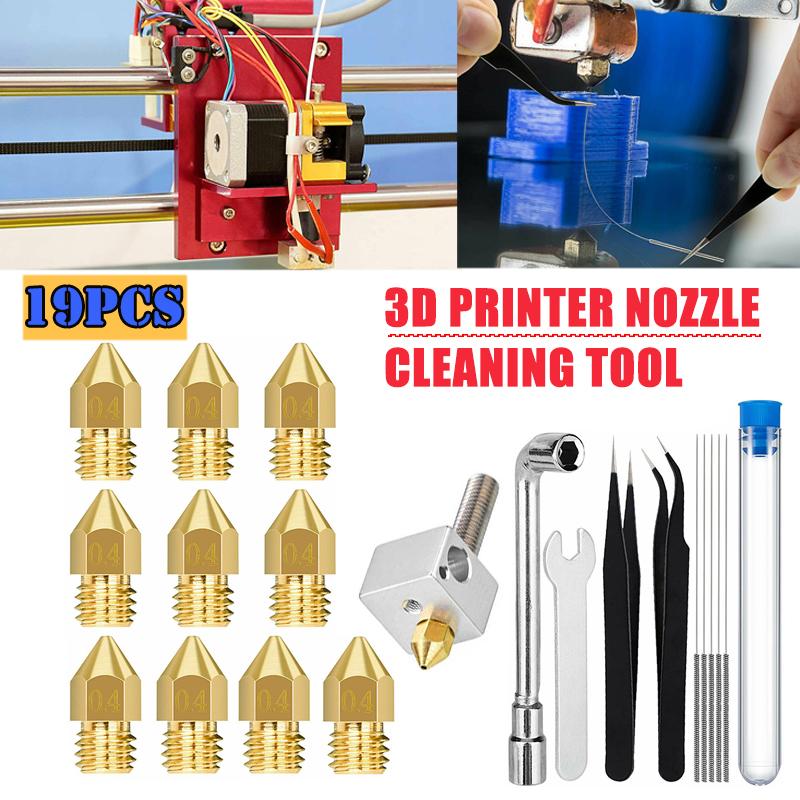 PDTO 19 шт. 0,4 мм Mk8 3D-принтер, насадки для экструдера и чистящие иглы, набор инструментов
PDTO 19 шт. 0,4 мм Mk8 3D-принтер, насадки для экструдера и чистящие иглы, набор инструментов