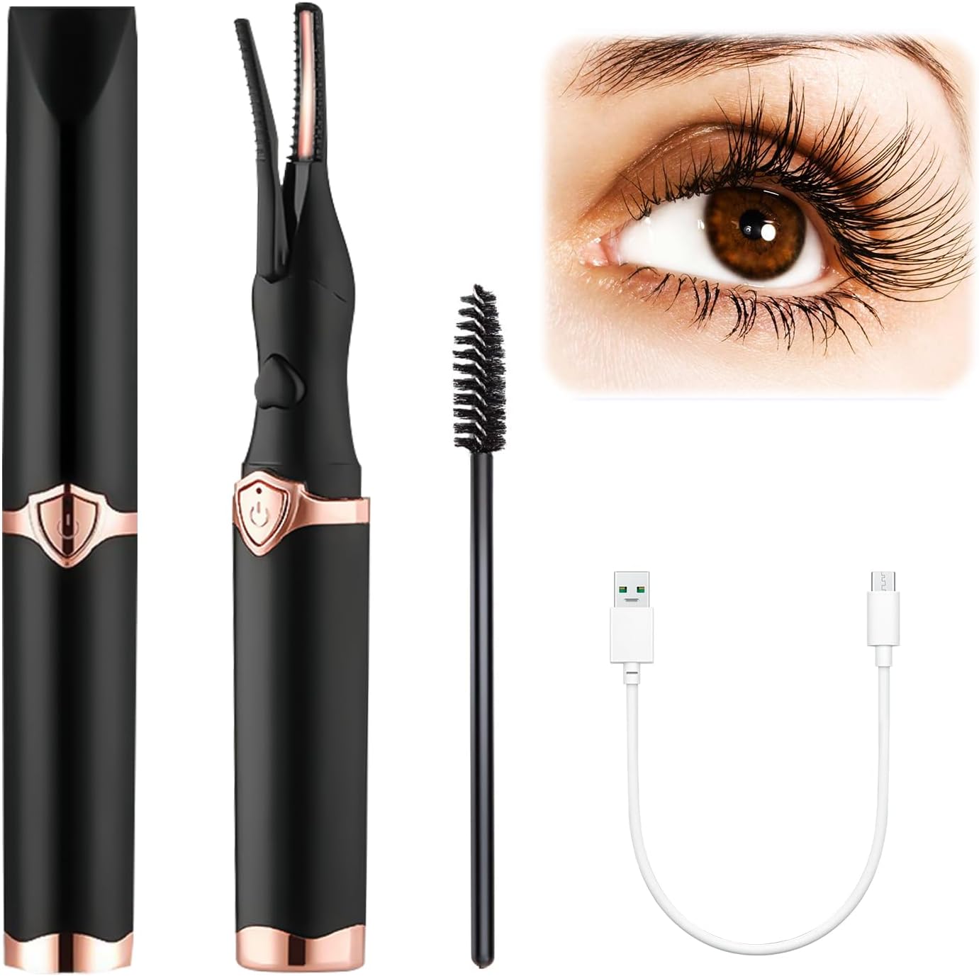 Electric Heated Eyelash Curler Rechargeable Long Lasting Curling Tool Black
Electric Heated Eyelash Curler Rechargeable Long Lasting Curling Tool Black