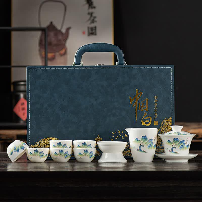 White Porcelain Mutton-Fat Jade Gongfu Tea Set
White Porcelain Mutton-Fat Jade Gongfu Tea Set