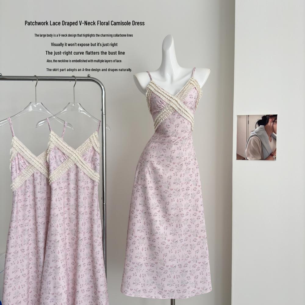 White Water Woman Patchwork Lace Floral Midi Dress with Spaghetti Straps - Early Spring Trendy Slim Fit S (up to 45 kg)
White Water Woman Patchwork Lace Floral Midi Dress with Spaghetti Straps - Early Spring Trendy Slim Fit S (up to 45 kg)