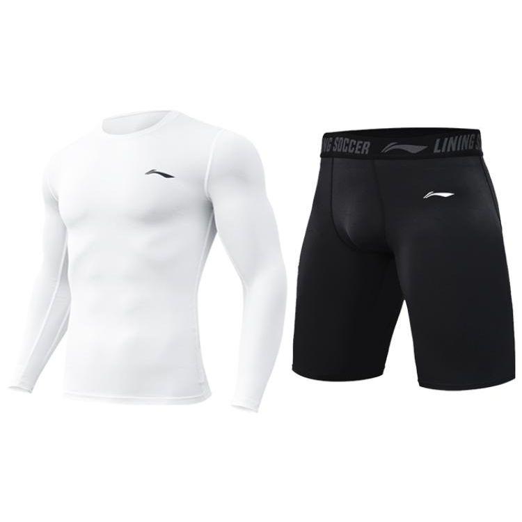 Li Ning Однотонная футболка с круглым вырезом и длинным рукавом и шорты прямого кроя со средней посадкой Фитнес-костюм Мужская спортивная одежда Белый Черный YUDT061-2+YUST013-1 L
Li Ning Однотонная футболка с круглым вырезом и длинным рукавом и шорты прямого кроя со средней посадкой Фитнес-костюм Мужская спортивная одежда Белый Черный YUDT061-2+YUST013-1 L