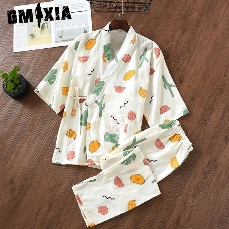 GMXIA Pajamas Women s Spring and Autumn Cotton Gauze Breathable Three-quarter Sleeve Home Wear Two-piece Set Summer Light Style Pajama Sets XL
GMXIA Pajamas Women s Spring and Autumn Cotton Gauze Breathable Three-quarter Sleeve Home Wear Two-piece Set Summer Light Style Pajama Sets XL