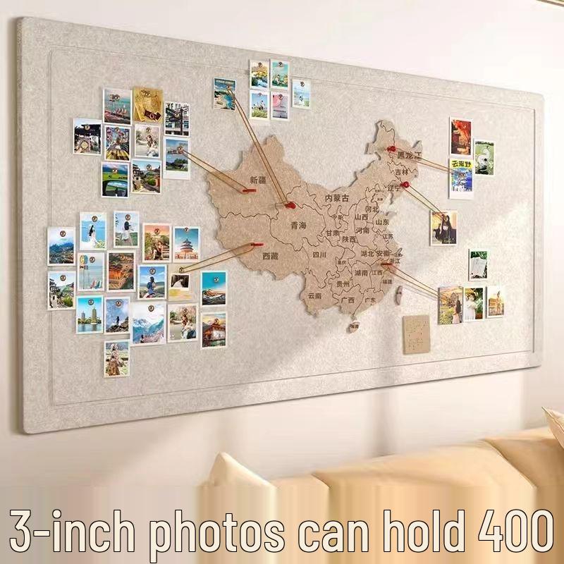 World Map Wall Sticker with Travel Photo and Footprint Markers - Guest Decorative Board 80*120 with Color Nails + Hemp Rope + Map Pins
World Map Wall Sticker with Travel Photo and Footprint Markers - Guest Decorative Board 80*120 with Color Nails + Hemp Rope + Map Pins
