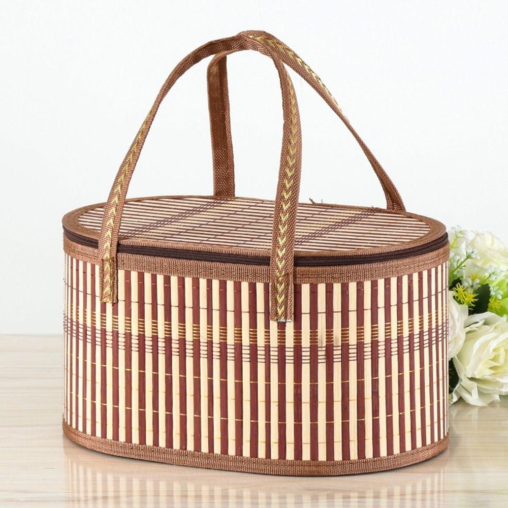 Handheld Bamboo Braided Basket Eco-friendly Sundries Snacks Basket for Home зелений
Handheld Bamboo Braided Basket Eco-friendly Sundries Snacks Basket for Home зелений