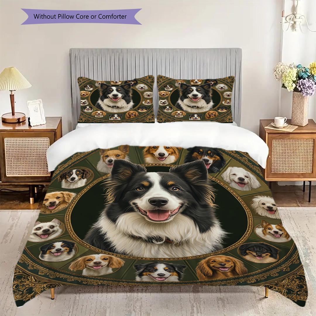 Border Collie Pattern Bedding Quilt Set Quilt Cover Pillowcase Home Decoration Birthday Gift (1 * duvet cover + 2 * pillowcase, without core) 135x200cm
Border Collie Pattern Bedding Quilt Set Quilt Cover Pillowcase Home Decoration Birthday Gift (1 * duvet cover + 2 * pillowcase, without core) 135x200cm