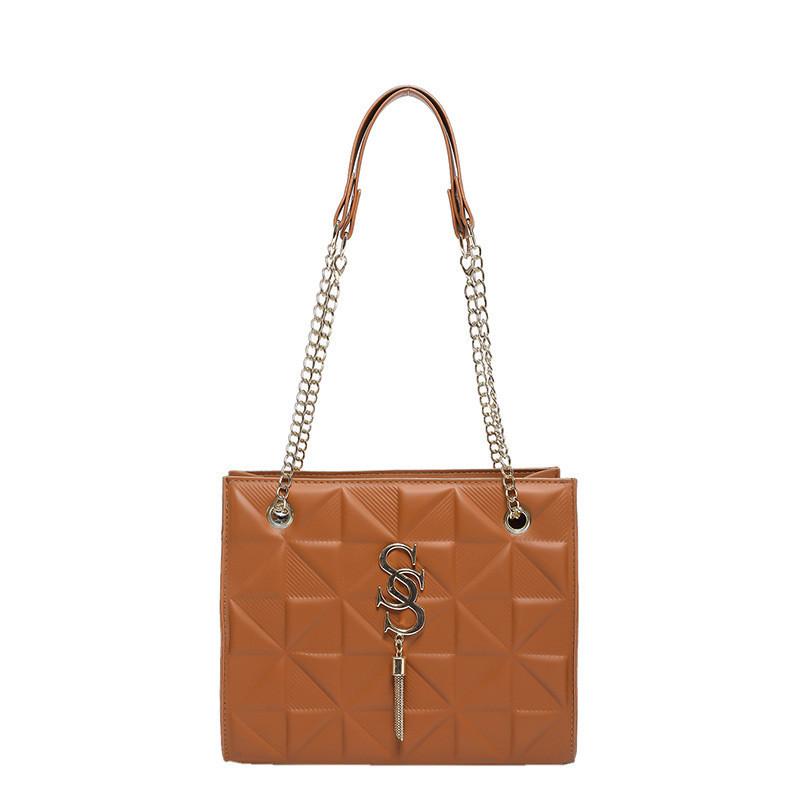 Stylish Urban Chic Pu Shoulder Bag For Women With Tassels And Plaid Design темно-коричневого кольору
Stylish Urban Chic Pu Shoulder Bag For Women With Tassels And Plaid Design темно-коричневого кольору