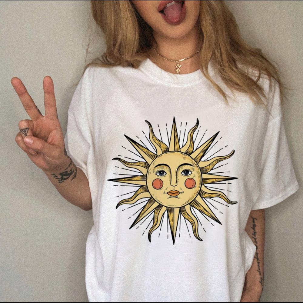 Women TShirt Retro Witch Style TShirt Y2K Aesthetic Casual Loose Fit Top Sun Moon Stars Harajuku Graphic Print Daily Streetwear S
Women TShirt Retro Witch Style TShirt Y2K Aesthetic Casual Loose Fit Top Sun Moon Stars Harajuku Graphic Print Daily Streetwear S