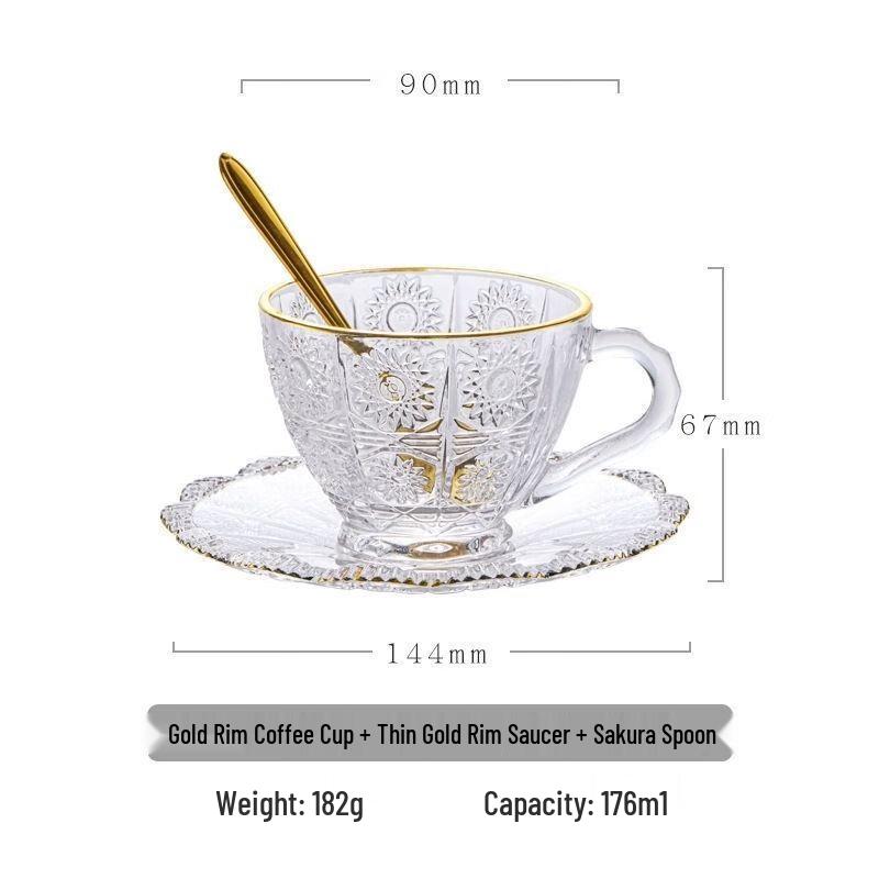 Embossed Sunflower Glass Coffee Cup
Embossed Sunflower Glass Coffee Cup