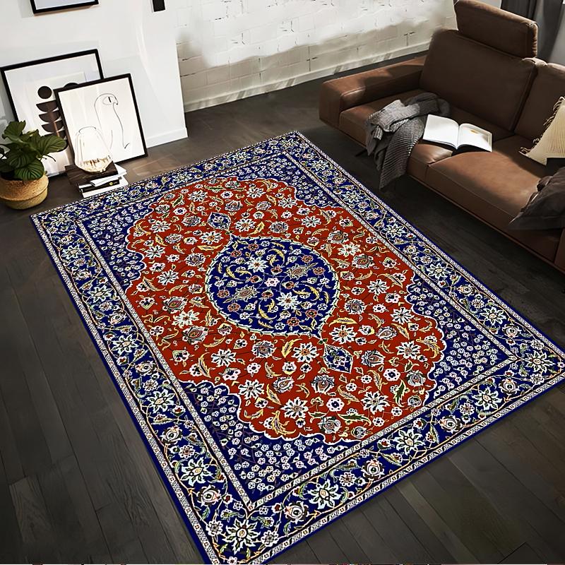 Persian Style Floral Pattern Carpet with Red and Blue Ornamental Design Suitable for use as an anti-slip for living room bedroom sofas 40x60cm( 15x23in )
Persian Style Floral Pattern Carpet with Red and Blue Ornamental Design Suitable for use as an anti-slip for living room bedroom sofas 40x60cm( 15x23in )