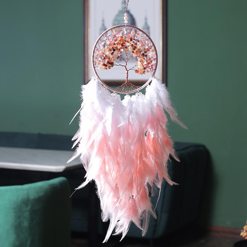 Tree of Life Dream Catcher Handmade Pink Gravel Wall Hangings Feather Craft Home Decor Wind Chimes DreamCatchers Room Decorate
Tree of Life Dream Catcher Handmade Pink Gravel Wall Hangings Feather Craft Home Decor Wind Chimes DreamCatchers Room Decorate