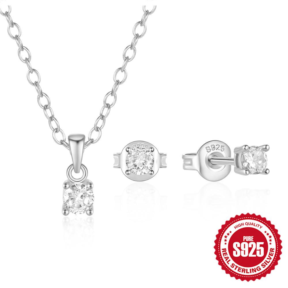 S925 стерлингового серебра Простое классическое ожерелье с четырьмя когтями инкрустированное цирконием/серьги-гвоздики комбинированные ювелирные изделия серьги ожерелье чехол 925 Silver
S925 стерлингового серебра Простое классическое ожерелье с четырьмя когтями инкрустированное цирконием/серьги-гвоздики комбинированные ювелирные изделия серьги ожерелье чехол 925 Silver