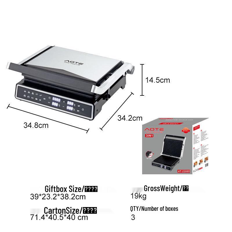 AOTE 3-in-1 Breakfast Maker: Steak, Griddle, Waffle with Timer & Temp Control.
AOTE 3-in-1 Breakfast Maker: Steak, Griddle, Waffle with Timer & Temp Control.