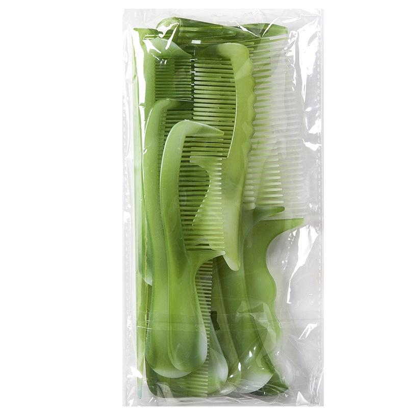Green Imitation Jade 10-Piece Comb Set: Durable Plastic, Cow Tendon Strength, Detangling & Styling Combs.
Green Imitation Jade 10-Piece Comb Set: Durable Plastic, Cow Tendon Strength, Detangling & Styling Combs.