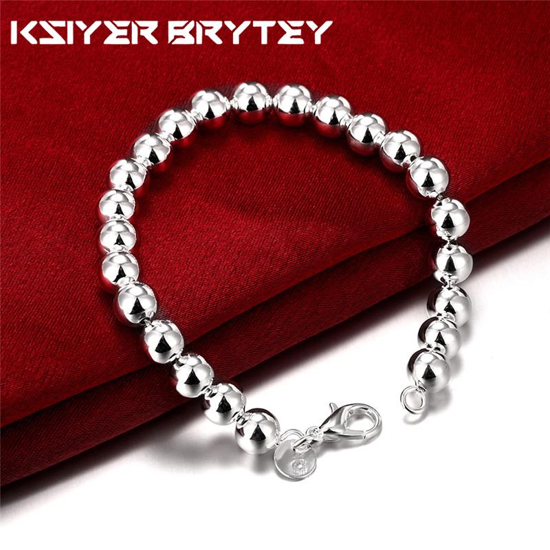 925 Sterling Silver 8mm Beads Chain Bracelets for Woman Men Luxury Fashion Party Wedding Accessories Jewelry Christmas Gifts
925 Sterling Silver 8mm Beads Chain Bracelets for Woman Men Luxury Fashion Party Wedding Accessories Jewelry Christmas Gifts