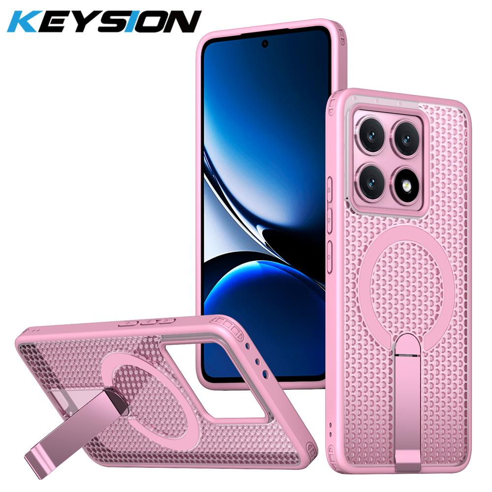 KEYSION Hollow Heat Dissipation Magnetic Case for Xiaomi 14T Pro 5G Cooling Hide Kickstand Shockproof Phone Cover for Xiaomi 14T for Xiaomi 14T Pro 5G
KEYSION Hollow Heat Dissipation Magnetic Case for Xiaomi 14T Pro 5G Cooling Hide Kickstand Shockproof Phone Cover for Xiaomi 14T for Xiaomi 14T Pro 5G