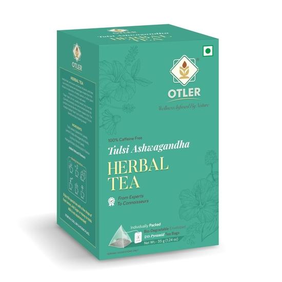 OTLER Tulsi Ashwagandha Herbal Tea | Stress Relief & Immunity Booster | 100% Caffeine-Free | Natural Detox | Ayurvedic Wellness Tea | 20 Tea Bags 100GM
OTLER Tulsi Ashwagandha Herbal Tea | Stress Relief & Immunity Booster | 100% Caffeine-Free | Natural Detox | Ayurvedic Wellness Tea | 20 Tea Bags 100GM