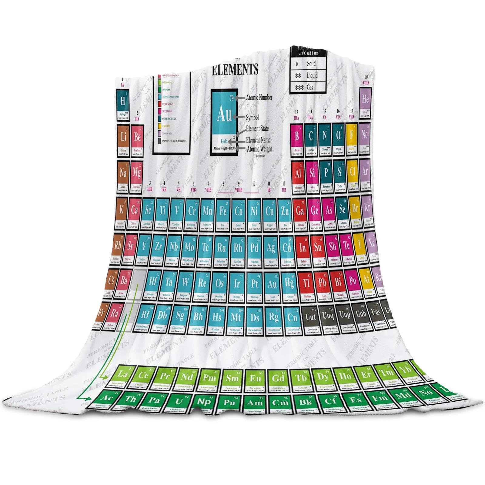Periodic Table Of Elements Chemistry Flannel Blanket for Bed Sofa Portable Soft Fleece Throw Funny Plush Bedspreads 150x200cm
Periodic Table Of Elements Chemistry Flannel Blanket for Bed Sofa Portable Soft Fleece Throw Funny Plush Bedspreads 150x200cm