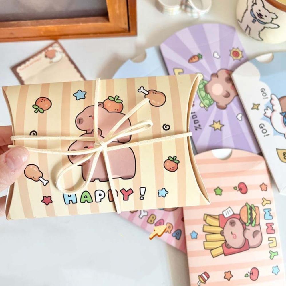 10PCS Paper Chocolate Candy Pillow Boxes Cute Capybara Gift Packaging Boxes Baby Shower Blue
10PCS Paper Chocolate Candy Pillow Boxes Cute Capybara Gift Packaging Boxes Baby Shower Blue