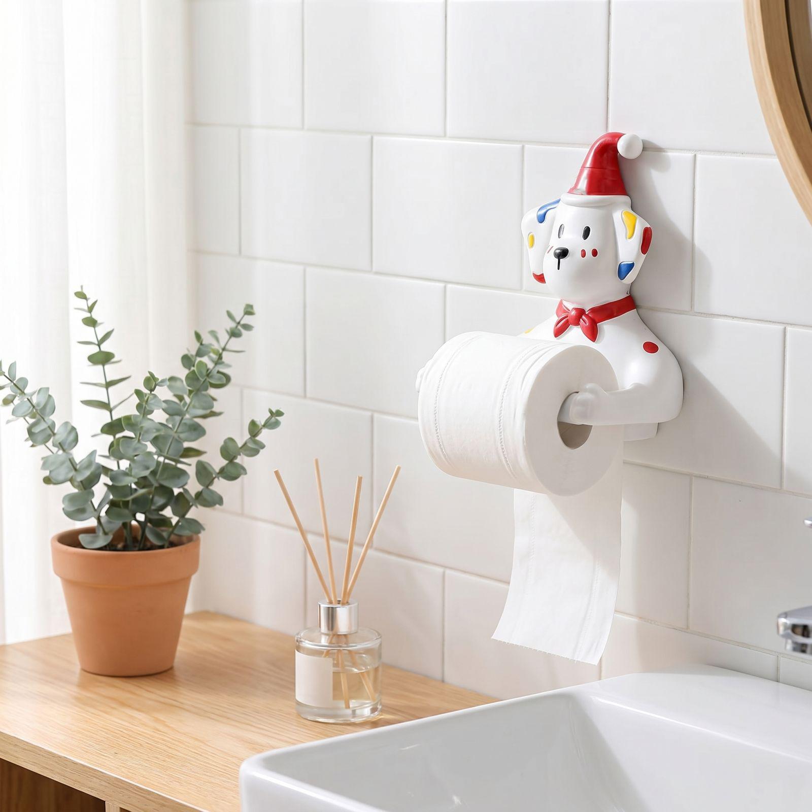 Creative Dog Toilet Paper Holder Decorative Stand for Bathroom Countertop or Wall Mount Functional and Cute Design for Home and Office Use one size білий
Creative Dog Toilet Paper Holder Decorative Stand for Bathroom Countertop or Wall Mount Functional and Cute Design for Home and Office Use one size білий
