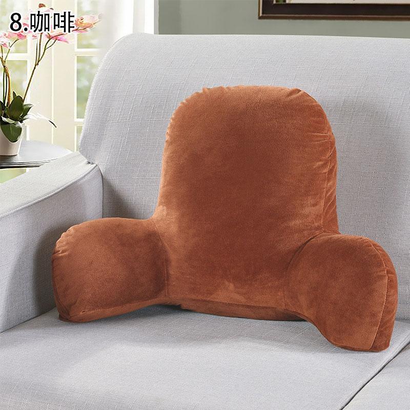 Подушка для спины с подлокотником для чтения, поддержка талии, офисное кресло, автомобильное сиденье, подушка для дивана, поясничная подушка, бархатная спинка 52x38x20cm