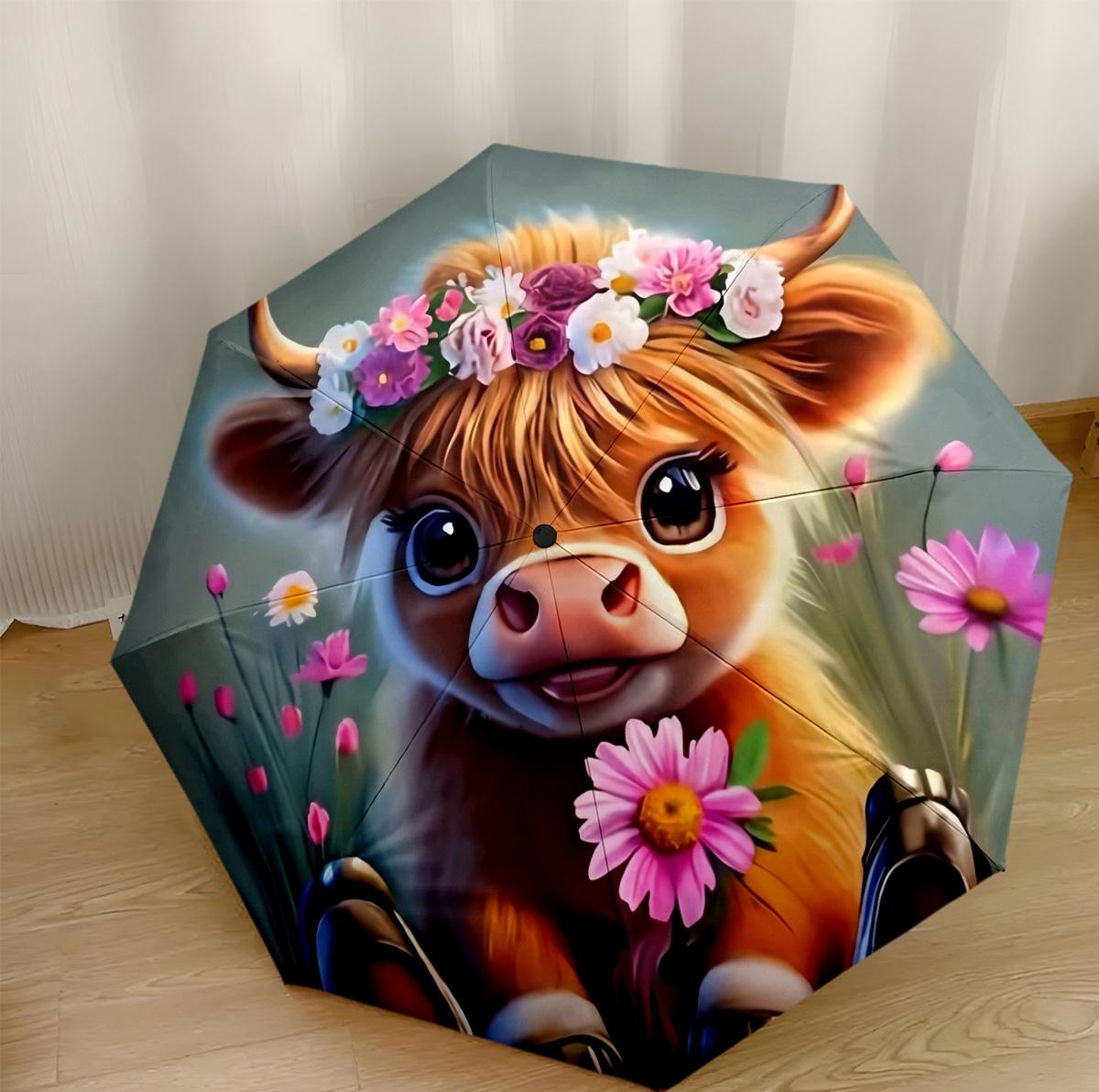 Cow And Sunflowers Portable Automatic Umbrella Compact & Durable 8-Rib Design Foldable Design All-Season Travel Fashionable Accessory
Cow And Sunflowers Portable Automatic Umbrella Compact & Durable 8-Rib Design Foldable Design All-Season Travel Fashionable Accessory