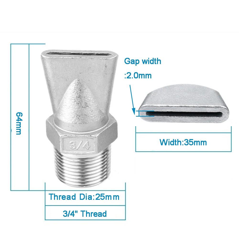 High-Temp Resistant Air Knife Spray Nozzle Flat Fan Spray Nozzle Industrial Water Jet Gap 2.0mm-3/4 inch
High-Temp Resistant Air Knife Spray Nozzle Flat Fan Spray Nozzle Industrial Water Jet Gap 2.0mm-3/4 inch
