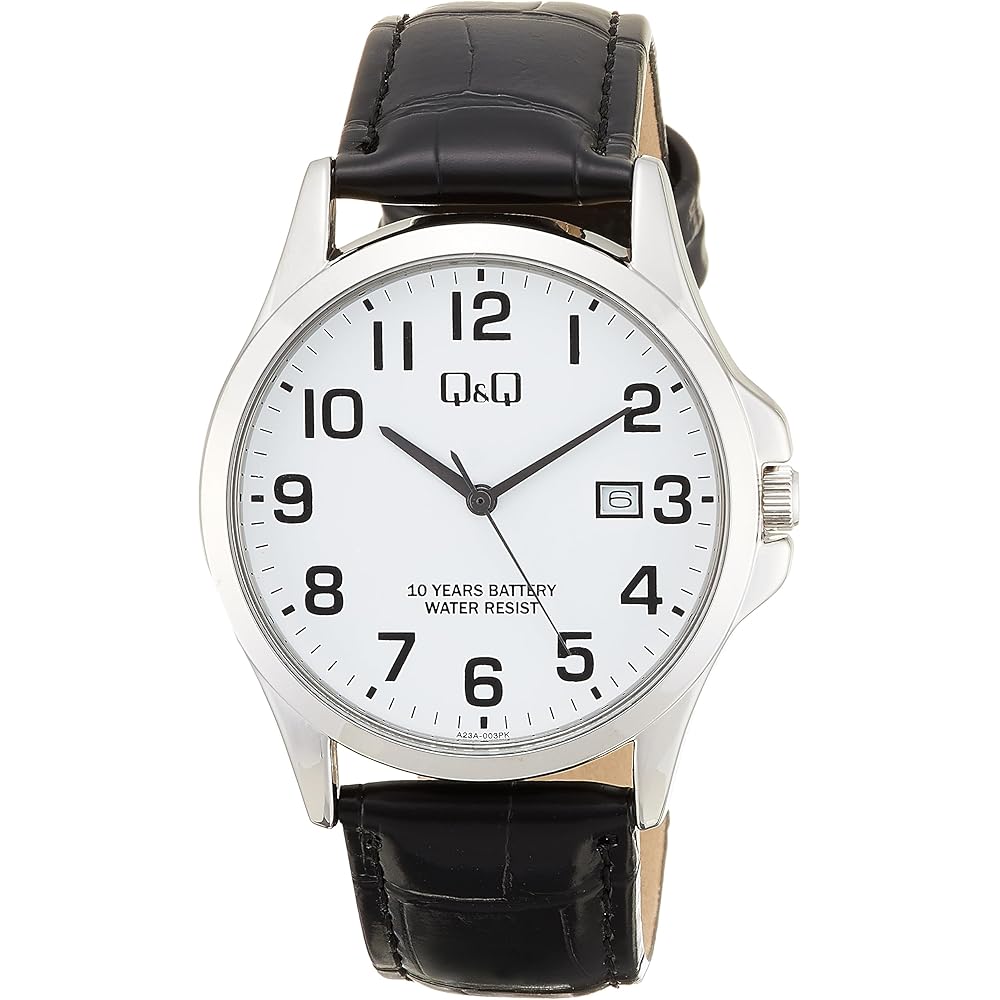 Citizen Q&Q Analog Watch 10-Year Battery Life Waterproof Date Synthetic Leather Band A23A-003PK Men s White
Citizen Q&Q Analog Watch 10-Year Battery Life Waterproof Date Synthetic Leather Band A23A-003PK Men s White
