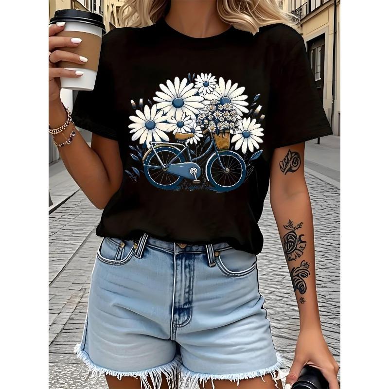 Women Floral Creative Print T-Shirt Soft Casual Elegant Trendy Festival Essential Top 4XL чорний
Women Floral Creative Print T-Shirt Soft Casual Elegant Trendy Festival Essential Top 4XL чорний