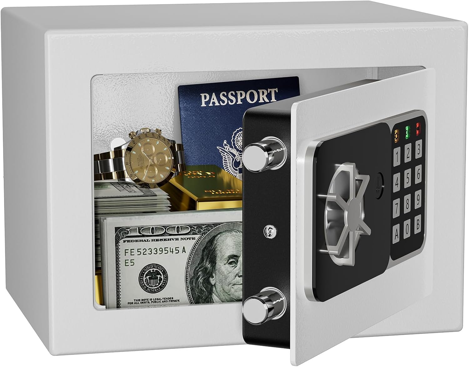 KABISAFE Mini Safe, Keypad Lock, Compact Storage Box, Piggy Bank with Alarm, Wall Mountable, Hotel Safe, Security Box, for Children, Students, and Sho
KABISAFE Mini Safe, Keypad Lock, Compact Storage Box, Piggy Bank with Alarm, Wall Mountable, Hotel Safe, Security Box, for Children, Students, and Sho