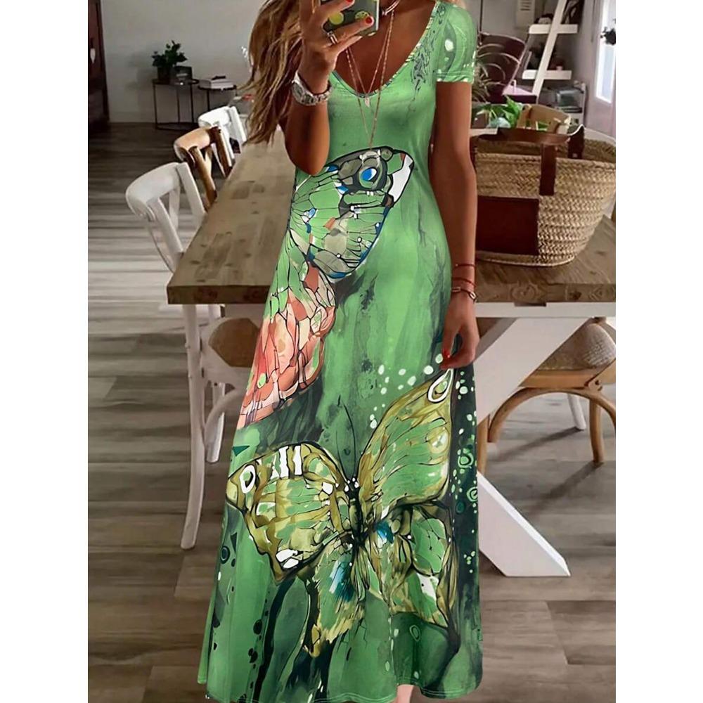 Women s Plus Size Dress Spring and Summer Butterfly Print Short Sleeve V-Neck Long Dress 2XL
Women s Plus Size Dress Spring and Summer Butterfly Print Short Sleeve V-Neck Long Dress 2XL