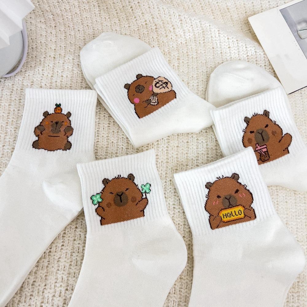 Носки с изображением капибары из мультфильма, дышащие хлопковые короткие носки, милые носки до середины голени для девочек белый
Носки с изображением капибары из мультфильма, дышащие хлопковые короткие носки, милые носки до середины голени для девочек белый