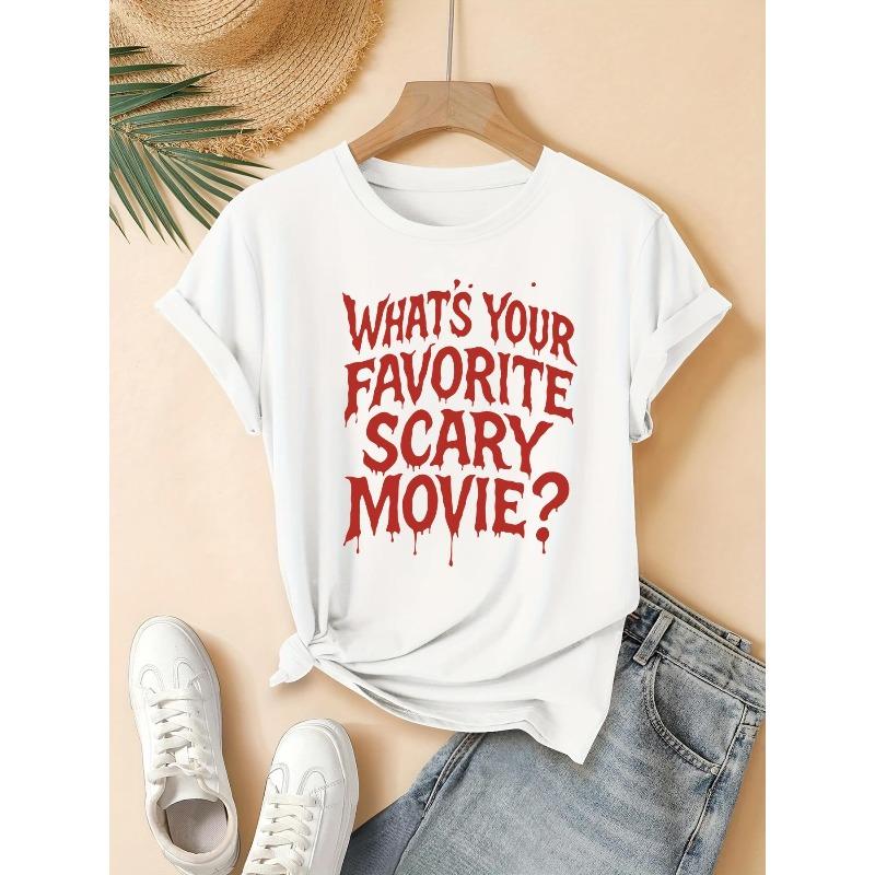 Summer Horror Movie Theme WOMEN S T-Shirt - Korean Style Round Neck Short Sleeve Top with Scary Film Graphics, Casual Summer Blouse for Horror Fan S белый
Summer Horror Movie Theme WOMEN S T-Shirt - Korean Style Round Neck Short Sleeve Top with Scary Film Graphics, Casual Summer Blouse for Horror Fan S белый