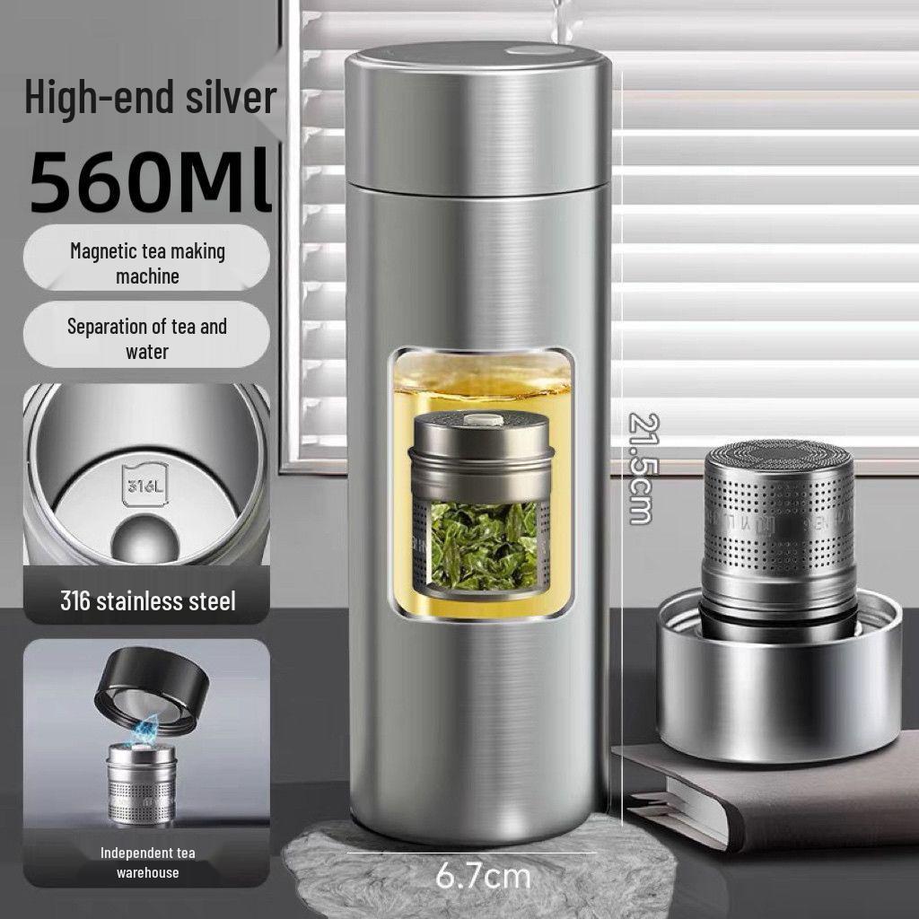 Magnetic Pop-up Tea Infuser Thermos for Men - 316 Stainless Steel Portable Water Cup 560ML - 316 Stainless Steel
Magnetic Pop-up Tea Infuser Thermos for Men - 316 Stainless Steel Portable Water Cup 560ML - 316 Stainless Steel