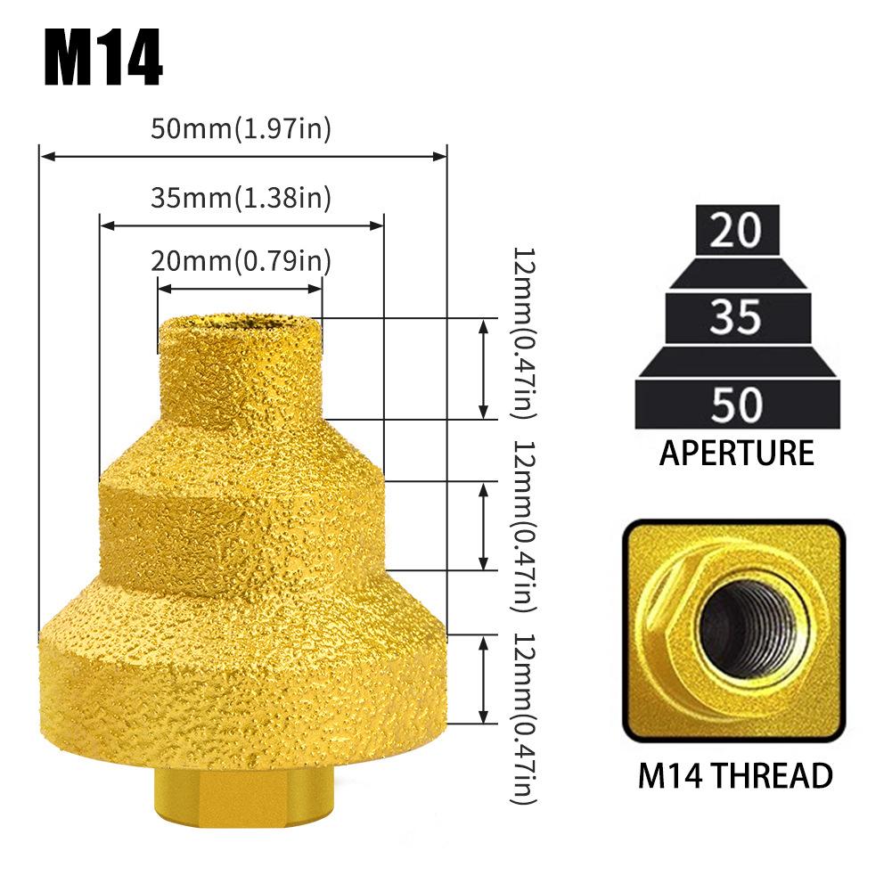 Brazed Pagoda Drill M10M14 Brazed Diamond Tower Drill Ceramic Tile Stone Rock Slab Drilling Reaming Integrated Drill Bit
Brazed Pagoda Drill M10M14 Brazed Diamond Tower Drill Ceramic Tile Stone Rock Slab Drilling Reaming Integrated Drill Bit