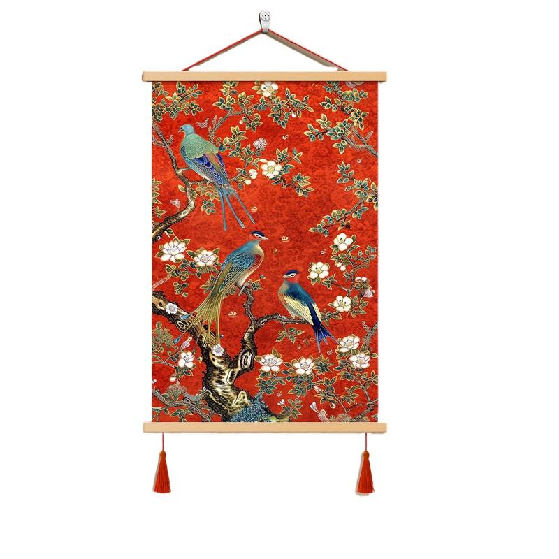 1pc Chinese Red Decorative Painting, TV Background Decoration Painting, Home Decoration, Wall Mounted Painting, Cloth+Wood 30x50cm
1pc Chinese Red Decorative Painting, TV Background Decoration Painting, Home Decoration, Wall Mounted Painting, Cloth+Wood 30x50cm