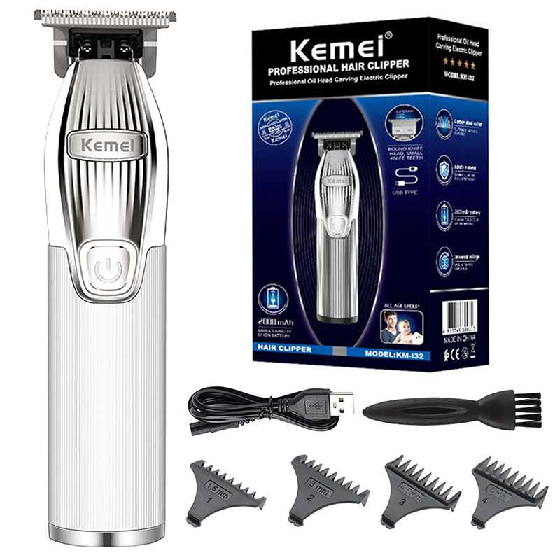 Kemei KM-i32 Профессиональная проводная беспроводная парикмахерская машинка для стрижки волос Перезаряжаемый триммер для отделки волос Электрическая машина для бороды