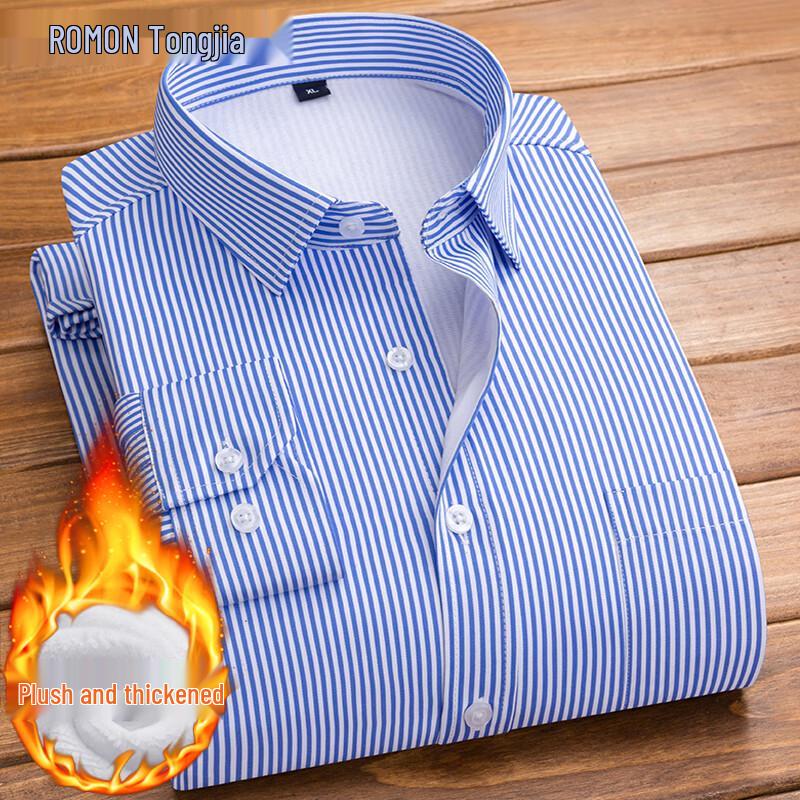 ROMON Men s Plush Lined Striped Long-Sleeve Shirt 40
ROMON Men s Plush Lined Striped Long-Sleeve Shirt 40