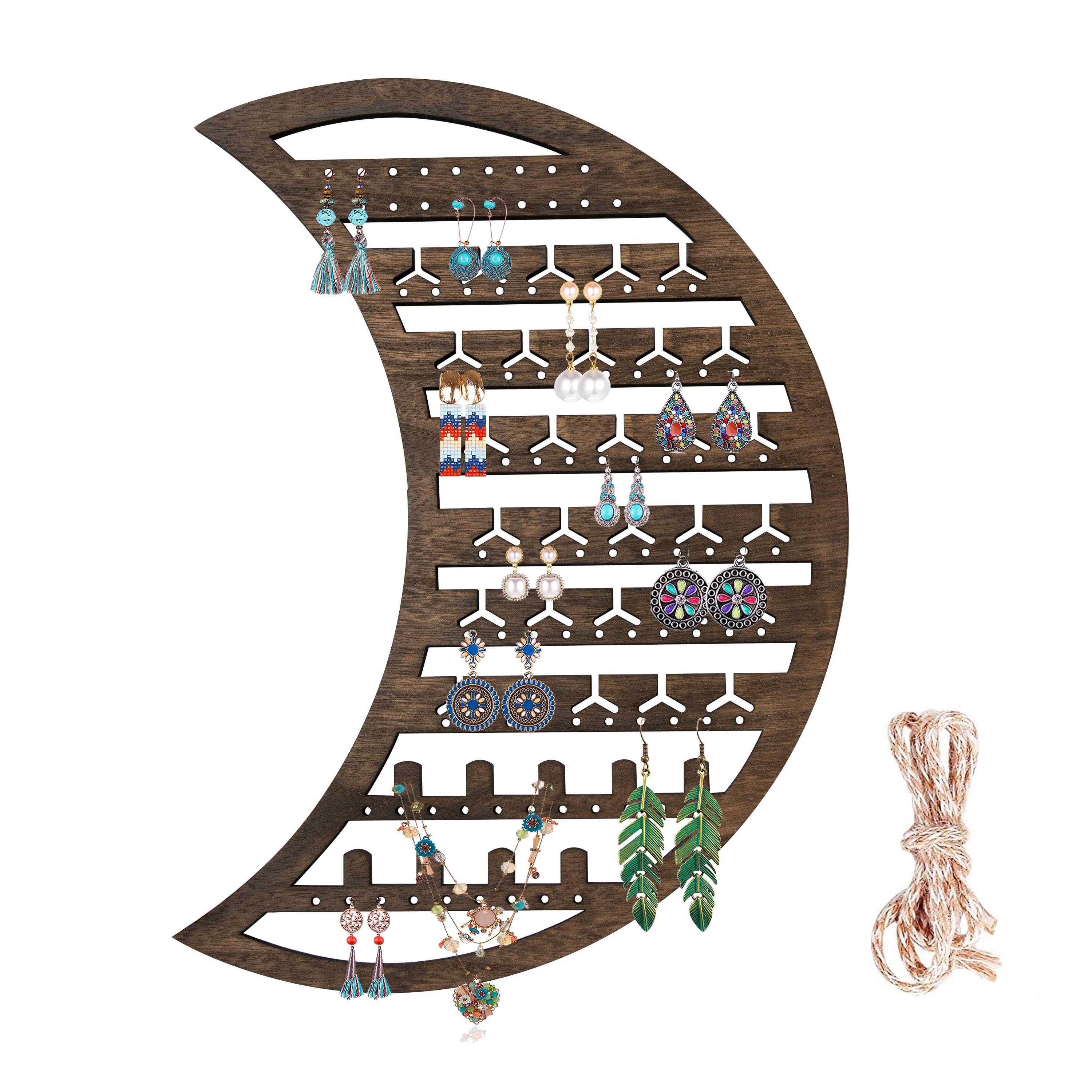 1PC Wall Mounted Hanging Jewelry Holder for Earrings, Necklaces & Rings Brown Moon Wooden Jewelry Organizer коричневий
1PC Wall Mounted Hanging Jewelry Holder for Earrings, Necklaces & Rings Brown Moon Wooden Jewelry Organizer коричневий