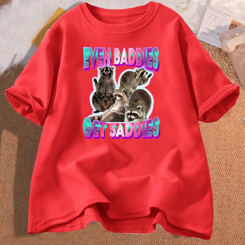 Мужская хлопковая футболка Even Baddies Get Saddies Raccoon Забавная футболка с графическим принтом унисекс, хлопковые футболки унисекс XXXL красный
Мужская хлопковая футболка Even Baddies Get Saddies Raccoon Забавная футболка с графическим принтом унисекс, хлопковые футболки унисекс XXXL красный